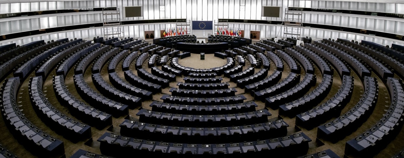 Der Sitzungssaal des European Parliament.