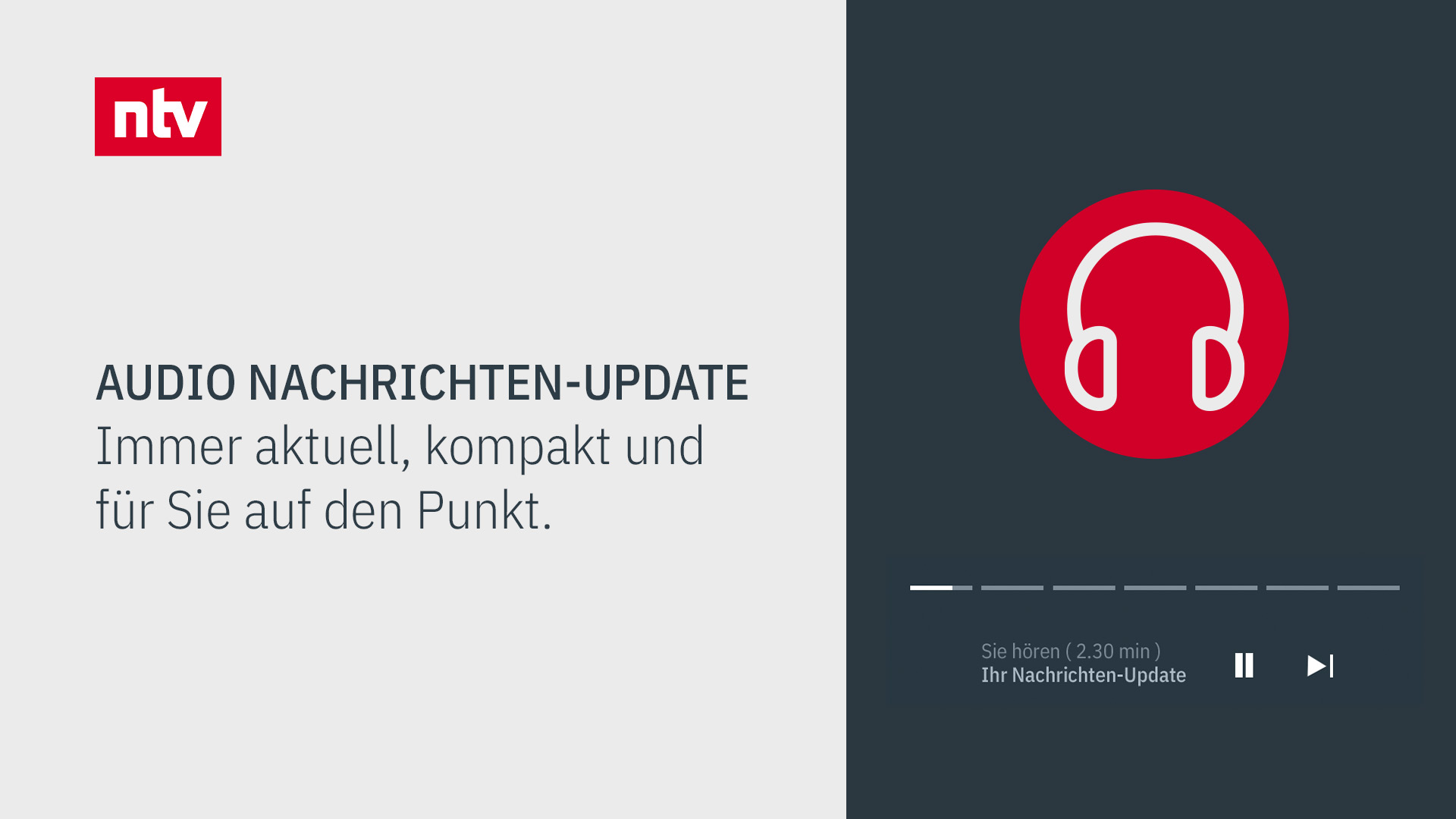 Personalisierte Audio-Nachrichten-Updates für ntv